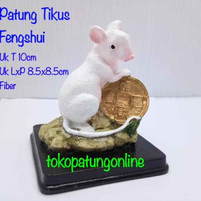 

Ready Patung Shio Tikus Fengshui Putih