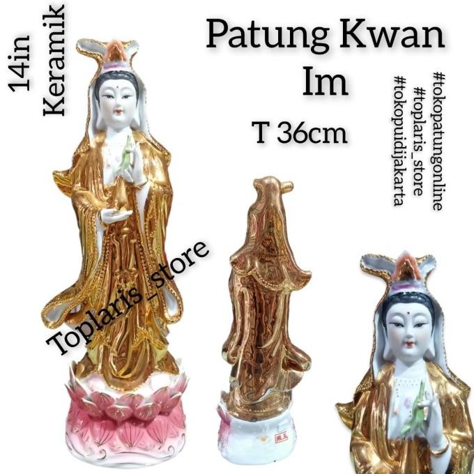 

Ready Patung Kwan Im Berdiri 14in Keramik 023