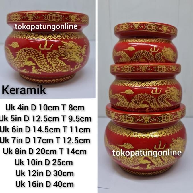 

Ready Hiolo keramik Naga Merah 5in