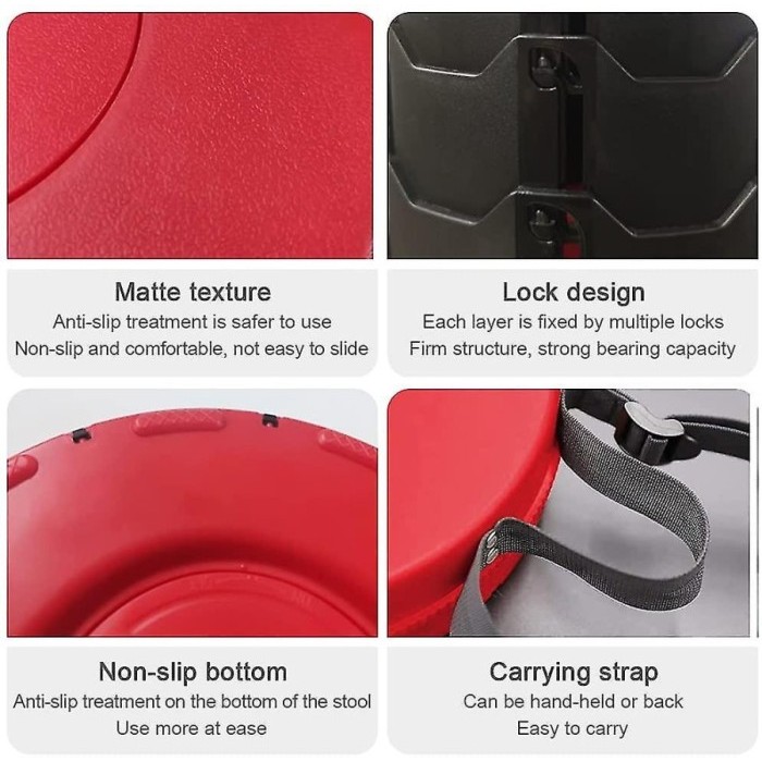 Tebaru KURSI LIPAT BULAT PORTABLE BANGKU LIPAT OUTDOOR KURSI PANCING PLASTIK Berkualitas