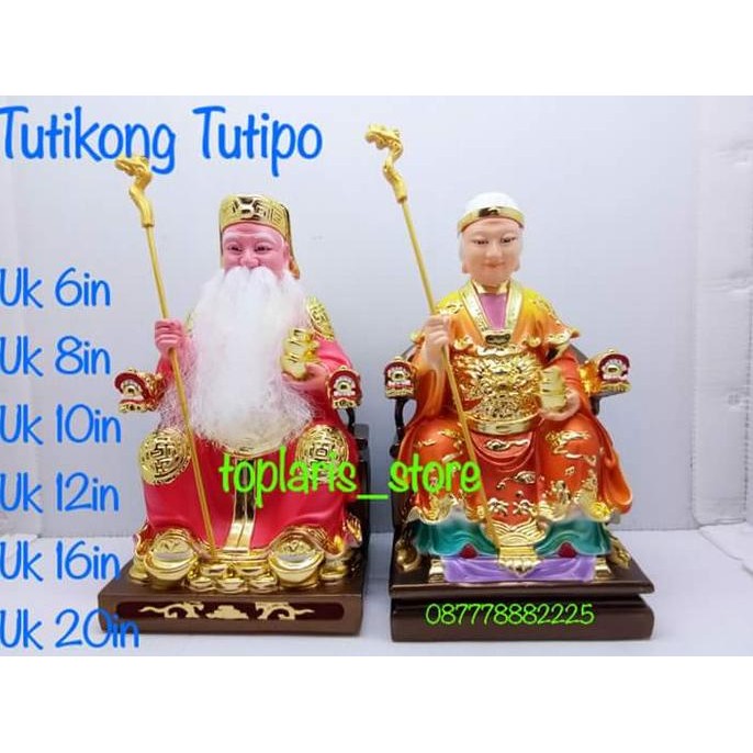 

Ready Patung Dewa Bumi Tutikong Tutipo 8in 2PC Set Baju Merah