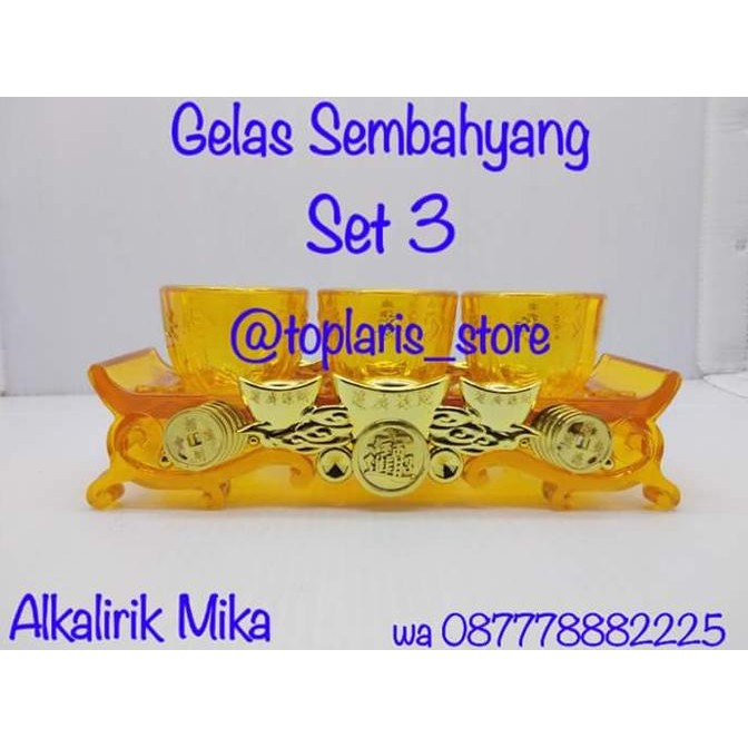 

Ready Gelas Sembahyang set 3 Mika