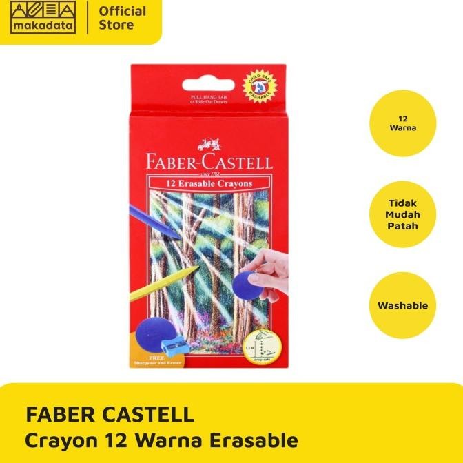 

Sale Crayon | Krayon | Oil Pastel Faber Castell 12 Warna Erasable Murah