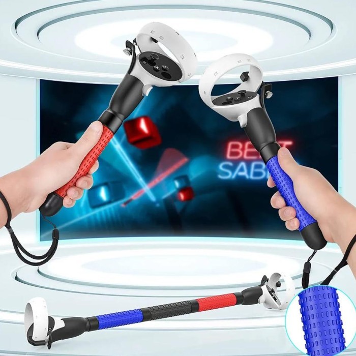 Extended Grip Handle Vr Game Golf Accessories For Oculu Quest 2 Controller Playing Beat Saber