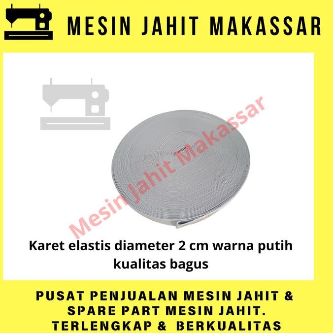 

] Original Termurah | Karet Elastis Diameter 2 Cm Warna Putih Kualitas Bagus / Karet Celana Putih