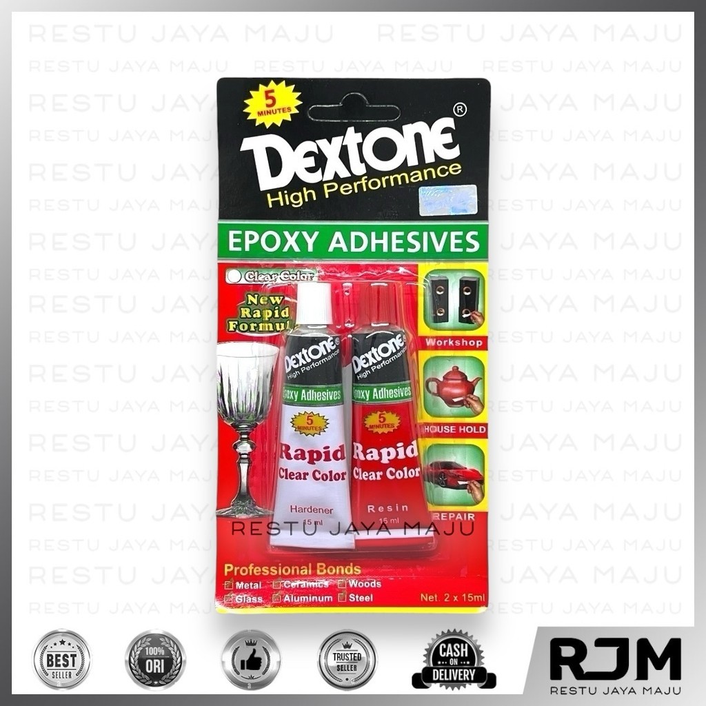 

[12 pcs] DEXTONE Lem Epoxy Serbaguna gasket silikon sealant 5 menit 15 ml rj