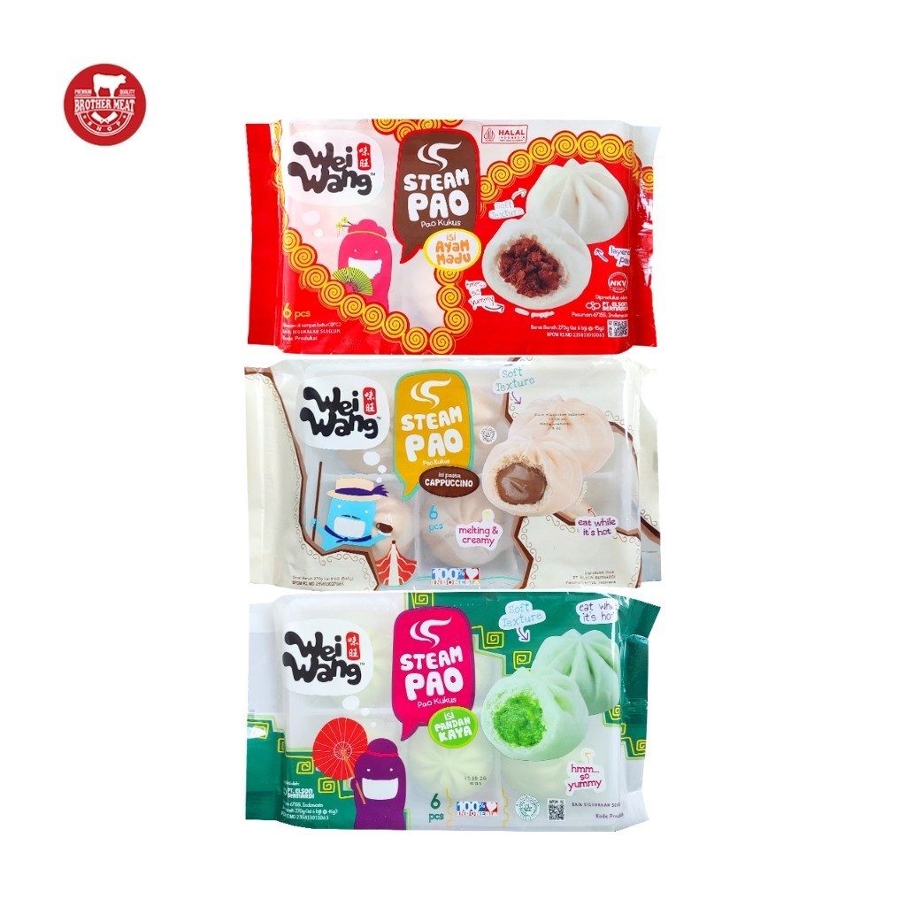 

Wei Wang Steam Pao 270gr, Pao Kukus isi 6 - Brothermeatshop