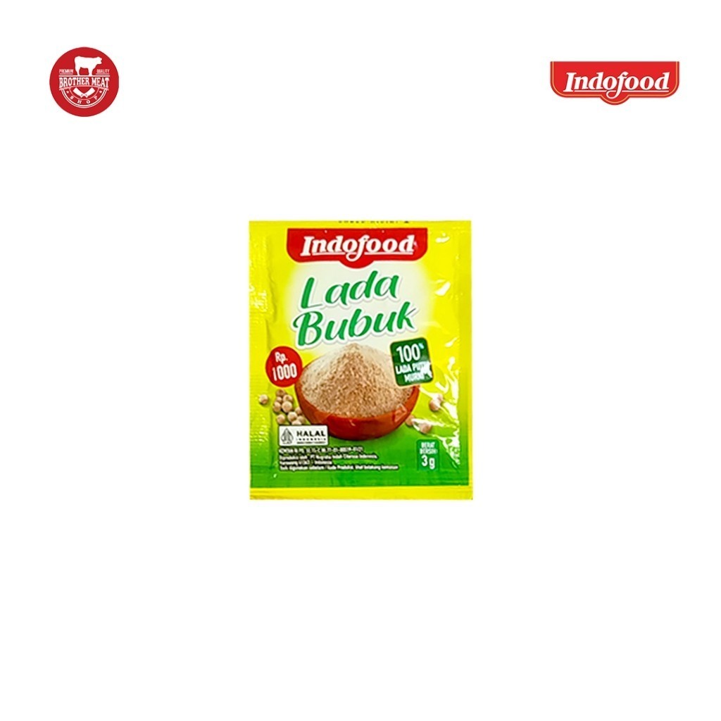 

Indofood Lada Bubuk Renceng 3gr x 12 Sachet - Brothermeatshop