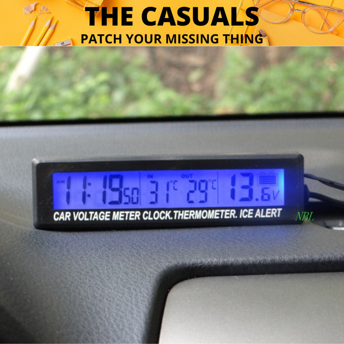 Dashboard Jam Digital Mobil Voltase Temperatur Suhu Aksesoris Indikator Dashboar