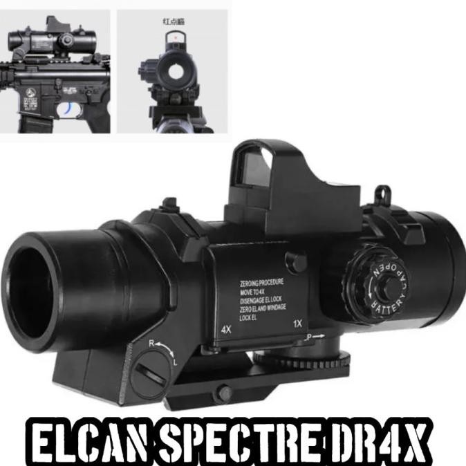 TERBARU SCOPE ELCAN SPECTRE DR4X DUMMY ZOOM - SCOPE HOLOGRAPHIC ELCAN 4X ZOOM