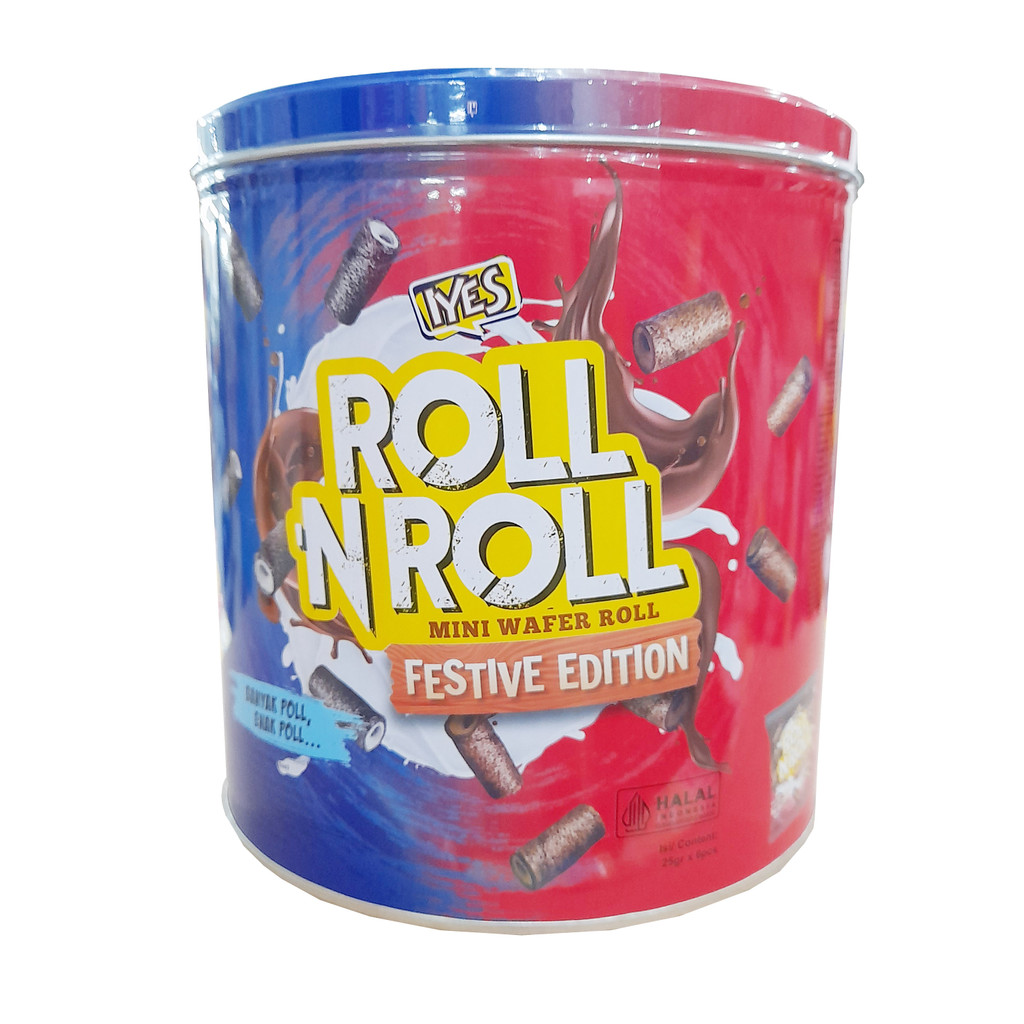 

Iyes Roll N Roll Mini Wafer Roll Festive Edition Kaleng 25 gr x 6 pcs