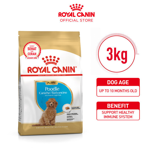 Royal Canin Poodle Puppy (3kg) Dry Makanan Anak Anjing - Breed Health Nutrition