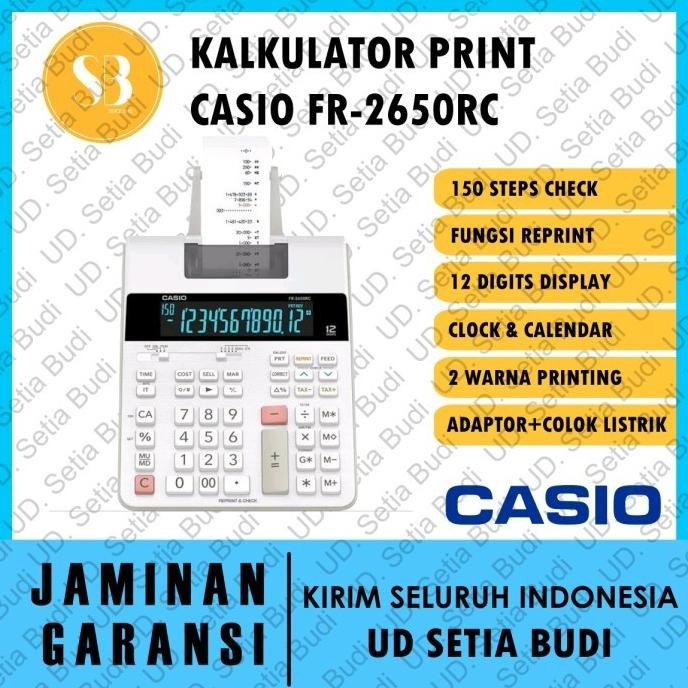 

BEBAS ONGKIR - Kalkulator Print / Kalkulator Printing CASIO FR-2650RC