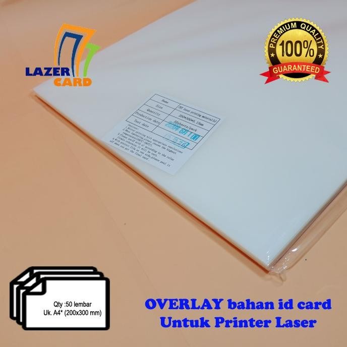 

TERMURAH - BAHAN PVC ID CARD 50 lembar - Overlay (UNTUK LASER PRINTER)
