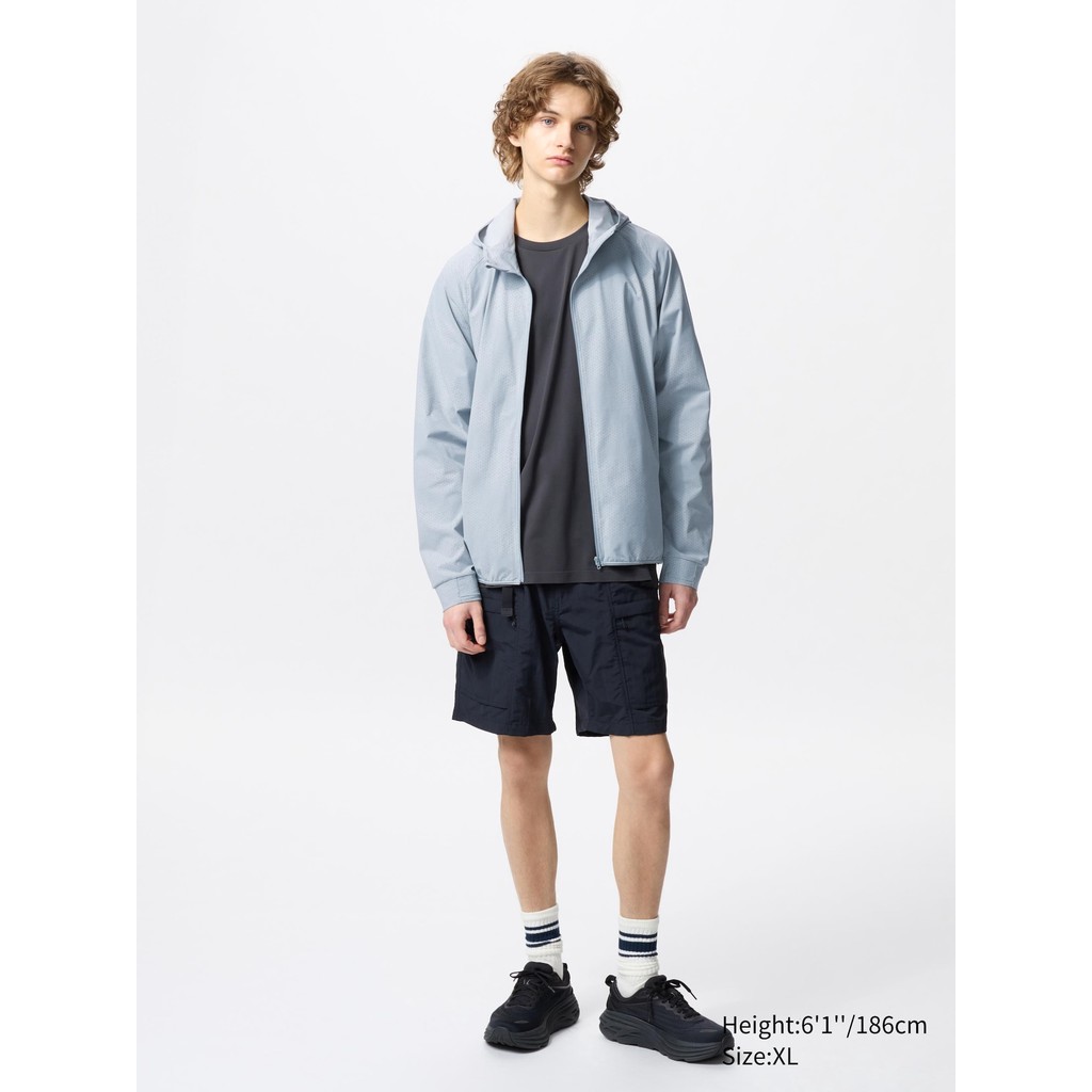 Uniqlo Jaket Hoodie Ritsleting DRY-EX Ultra Stretch | Motif