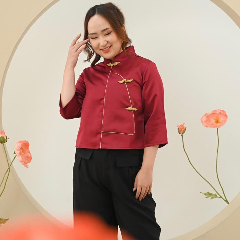BVF Kayla Qibao Top Baju Atasan Kerah Cheongsam Pakaian Wanita