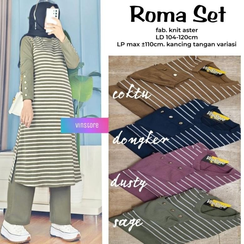 nie adiba setelan tunik dan celana by vin long tunik kaos aster celana hhwaist kulot celana panjang 