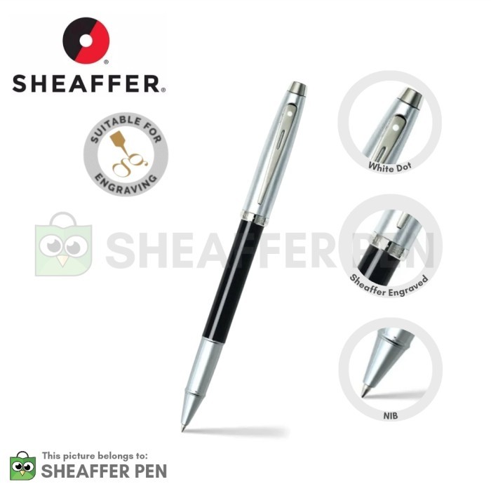 

Sheaffer 100 Glossy Black with Chrome Rollerball Pen