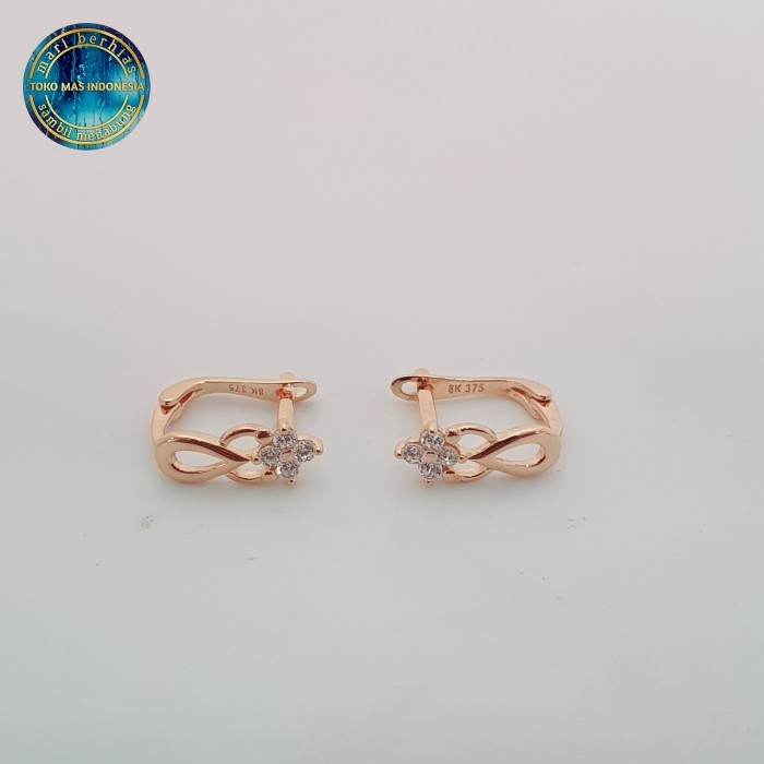 Ready Anting jepit permata emas asli kadar 375 gold 04