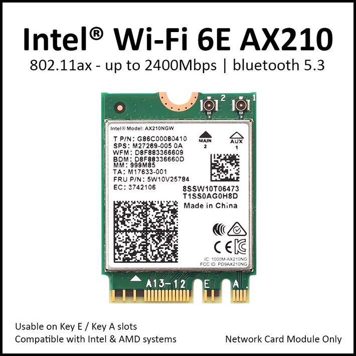 Intel WiFi 6E AX210 Wireless Card Bluetooth 5 AX M.2 NGFF AX210NGW