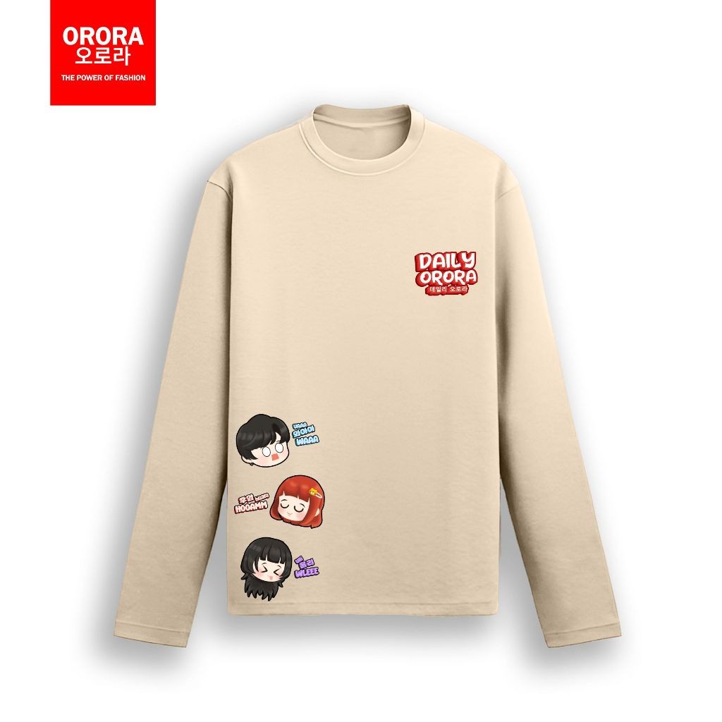 ORORA Kaos Lengan Panjang Wanita Premium | Kaos Wanita Korean Style | Kaos Wanita Lengan Panjang