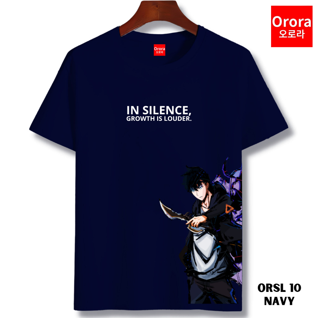 Orora Kaos Pria Leveling In Silence Growth Is Louder -Baju Atasan Unisex Uk S- XXXL Original ORSL 10