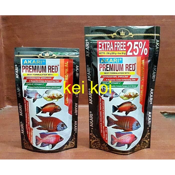 TERBARU AKARI PREMIUM BLUE & RED CICHLID CHICLID 250 GRAM