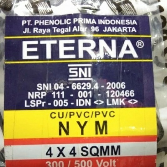 COD Kabel Listrik NYM 4x4 4 x 4 4x4mm 4 x 4 mm Eterna Meteran Eceran Promo