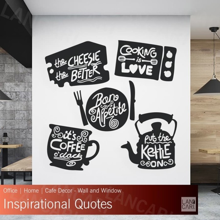 Wall Sticker Dapur Masak Kitchen Coffee Cutting Stiker Dinding Kaca