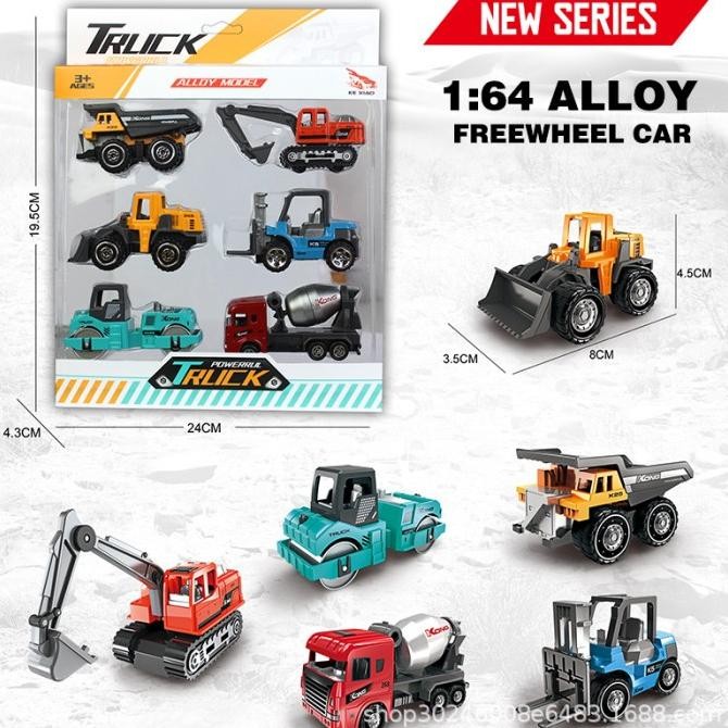 Mainan Miniatru Diecast Truk Traktor Buldozer Excavator Konstruksi