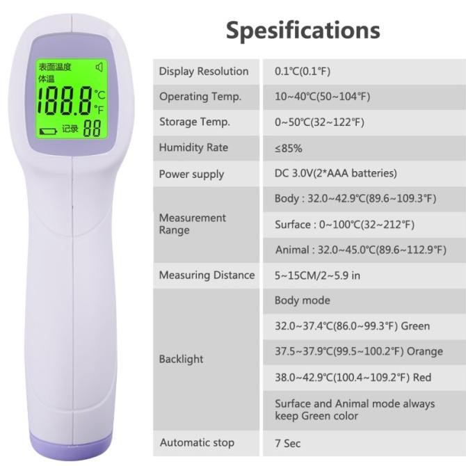 

Terbaru Pc868 Thermometer Infrared Alat Ukur Suhu Tubuh