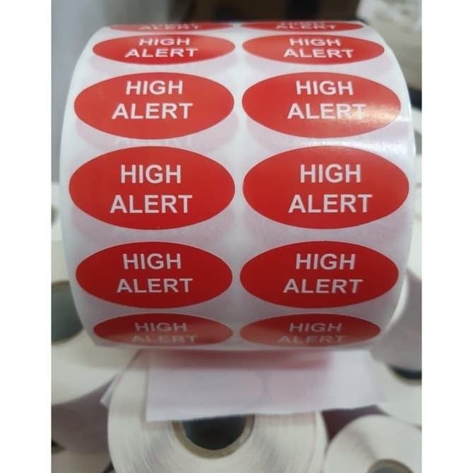 

Sale Stiker High Alert Merah Oval 40X20Mm Isi 3000 Pcs In Roll