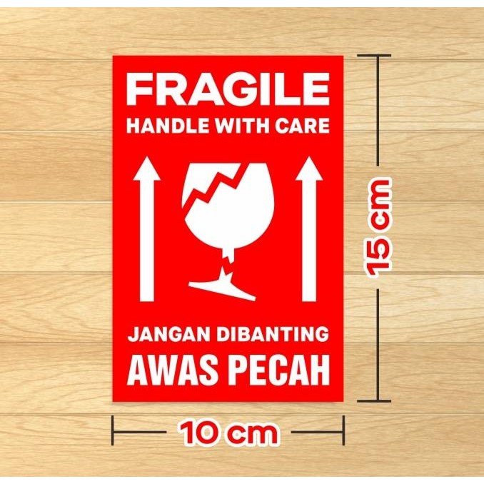 

Sale Sticker Fragile Awas Pecah Stiker Jangan Dibanting 15X10 Cm (100 Pcs)