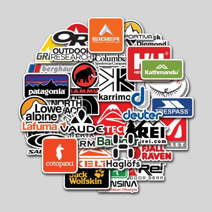 

Sale Sticker Pack Logo Brand Outdoor | Sticker Tumbler | Stiker Laptop Koper Helm