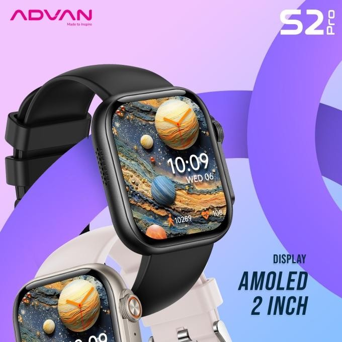 ADVAN Smartwatch S2 PRO Amoled 1.95 inch Slim AI Voice Bluetooth Call Waterproof