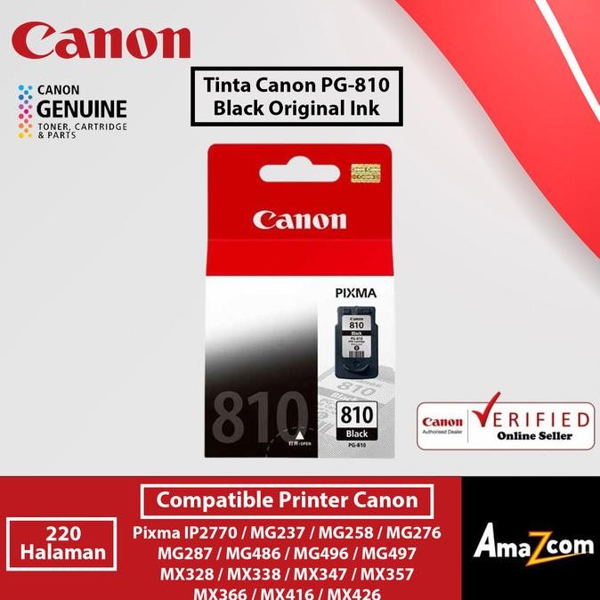 Tinta Canon 810 PG810 Black / Hitam Original Datascript Cartridge Tinta Printer Canon IP2770