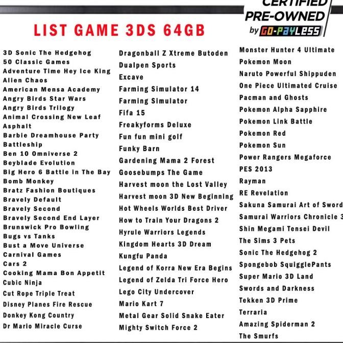 [PRE-OWNED] Nintendo 3DS Full Games by GoPayLess KOKO