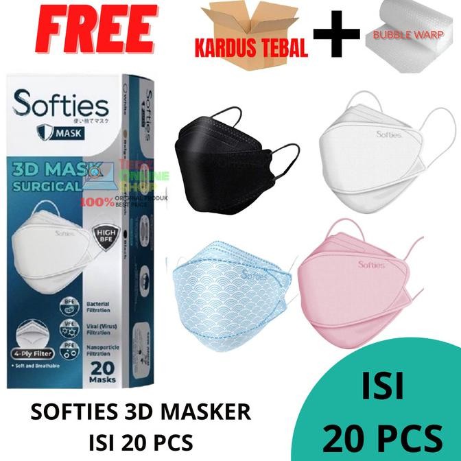 Baru Masker Softies 3D Isi 20 / Masker KF94 Softies