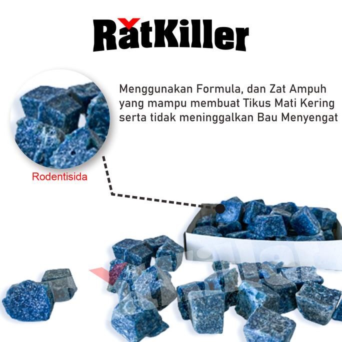 RatKiller Racun Pembasmi Tikus Mati Kering Tanpa Bau Siap Pakai