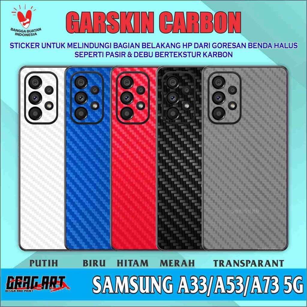 

Wrap* Karbon Samsung A23 A33 A53 A73 Wrap Skin Stiker Garksin CUSTOM Gratis (2pcs)