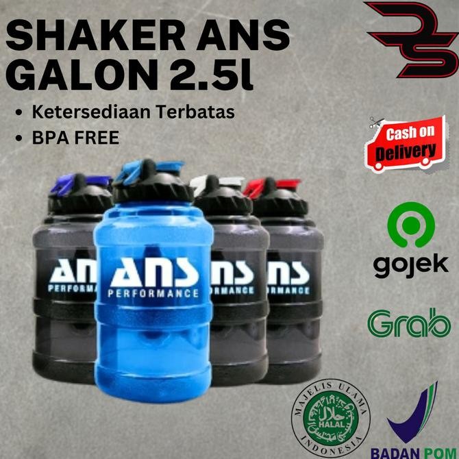 Shaker Galon ANS 2.5 Liter 100% BPA & DEHP FREE / Botol Minum Bottle