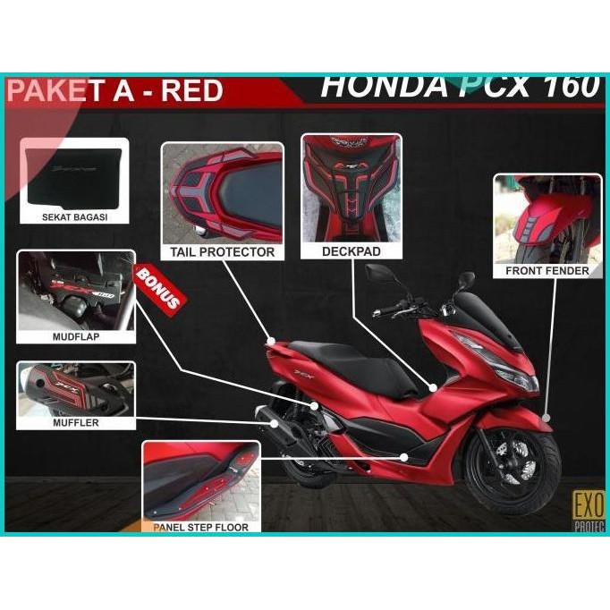 PAKET KOMPLIT PROTECTOR PCX 160 - FULL SET AKSESORIS HONDA PCX 160 07D