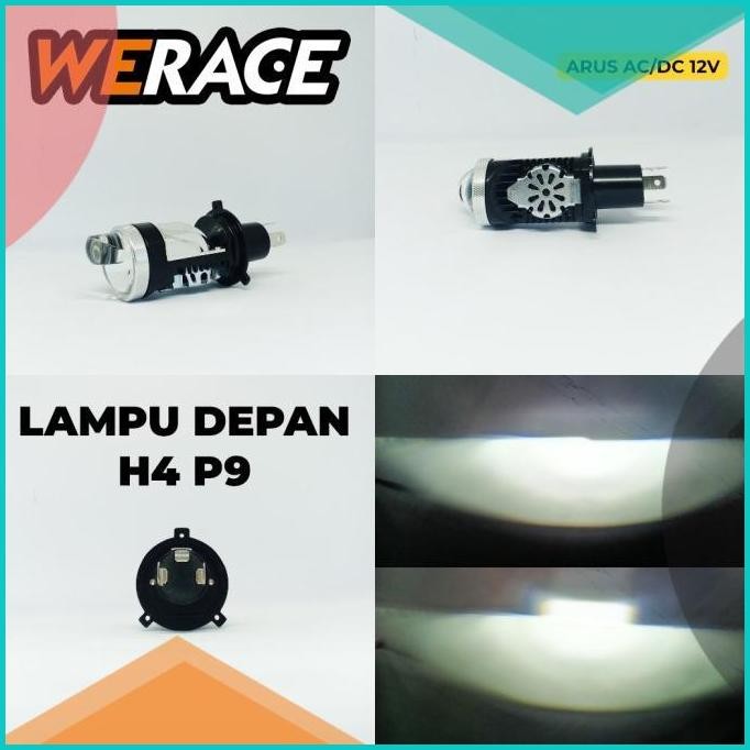 WERACE LAMPU DEPAN BILED H4 PROJECTOR P9 PLUS KIPAS PENDINGIN MOTOR MO
