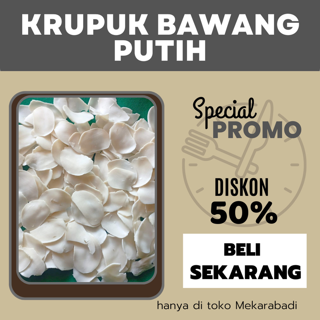 

[ 500 Gram ] Kerupuk Bawang Super / Mekar/ Krupuk Mentah