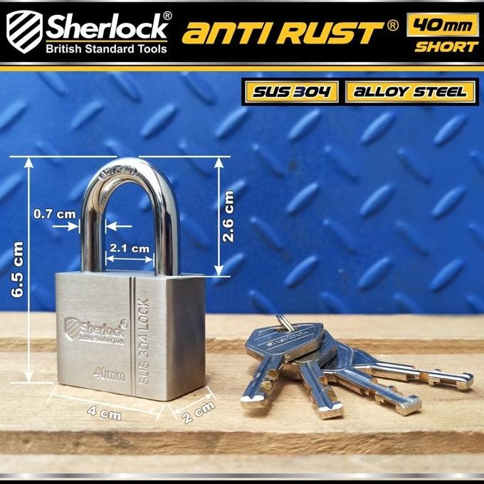 

Tersedia Gembok Anti Karat SHERLOCK Stainless Steel 304 Anti Rust