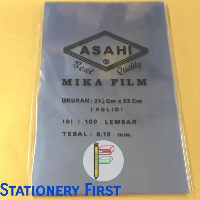 

Terlaris! Mika Film Mika Plastik Jilid Asahi F4 Folio 0.10 Mm 100 Lembar