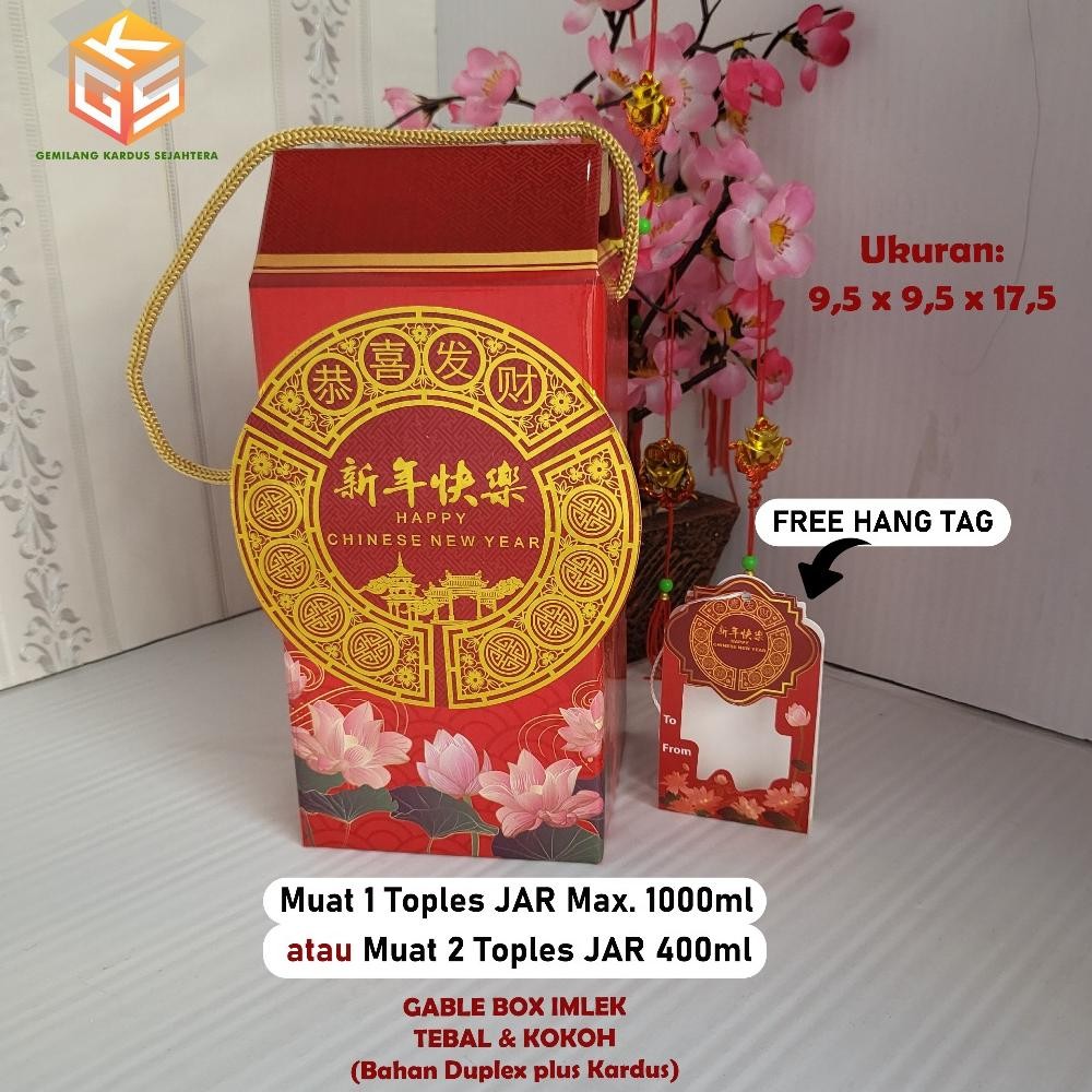 

20pcs Gable Box Imlek | Ukuran 1 Jar | Ukuran 2 Jar 400ml | Box Imlek | Box Hampers Imlek