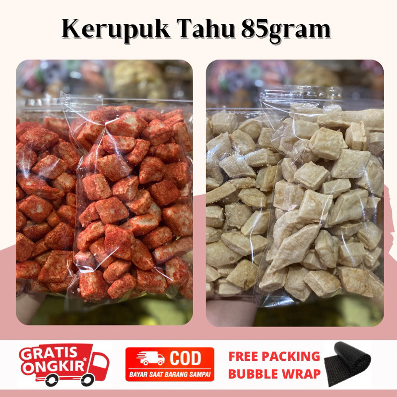 

KERUPUK TAHU ORIGINAL DAN PEDAS BALADO 85GRAM