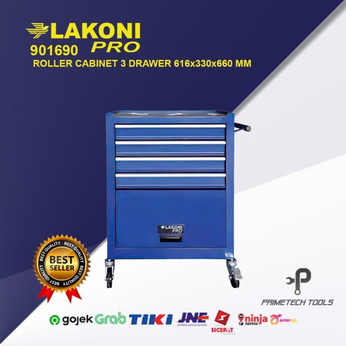 LAKONI PRO TOOLBOX ROLLER CABINET 3 DRAWER 616 x 330 x 660 MM 901690