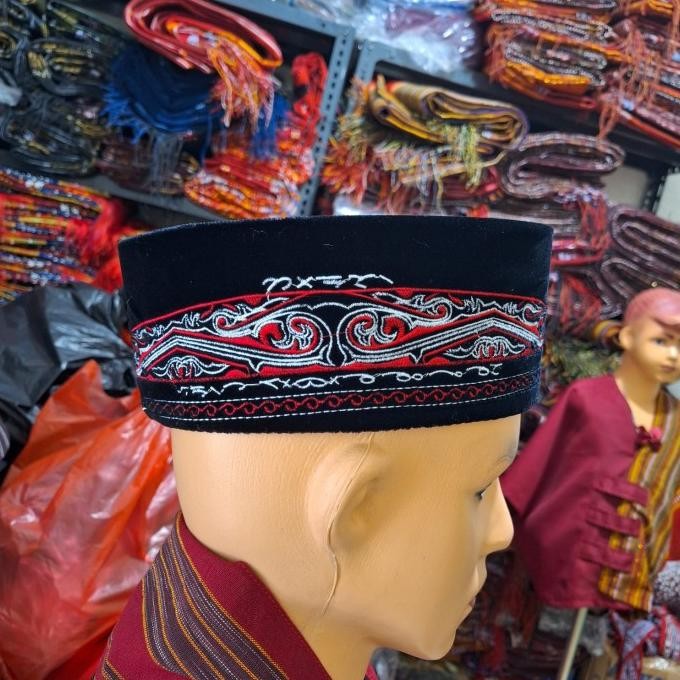 topi peci gorga batak - topi songkok gorga - topi peci pesta batak ds